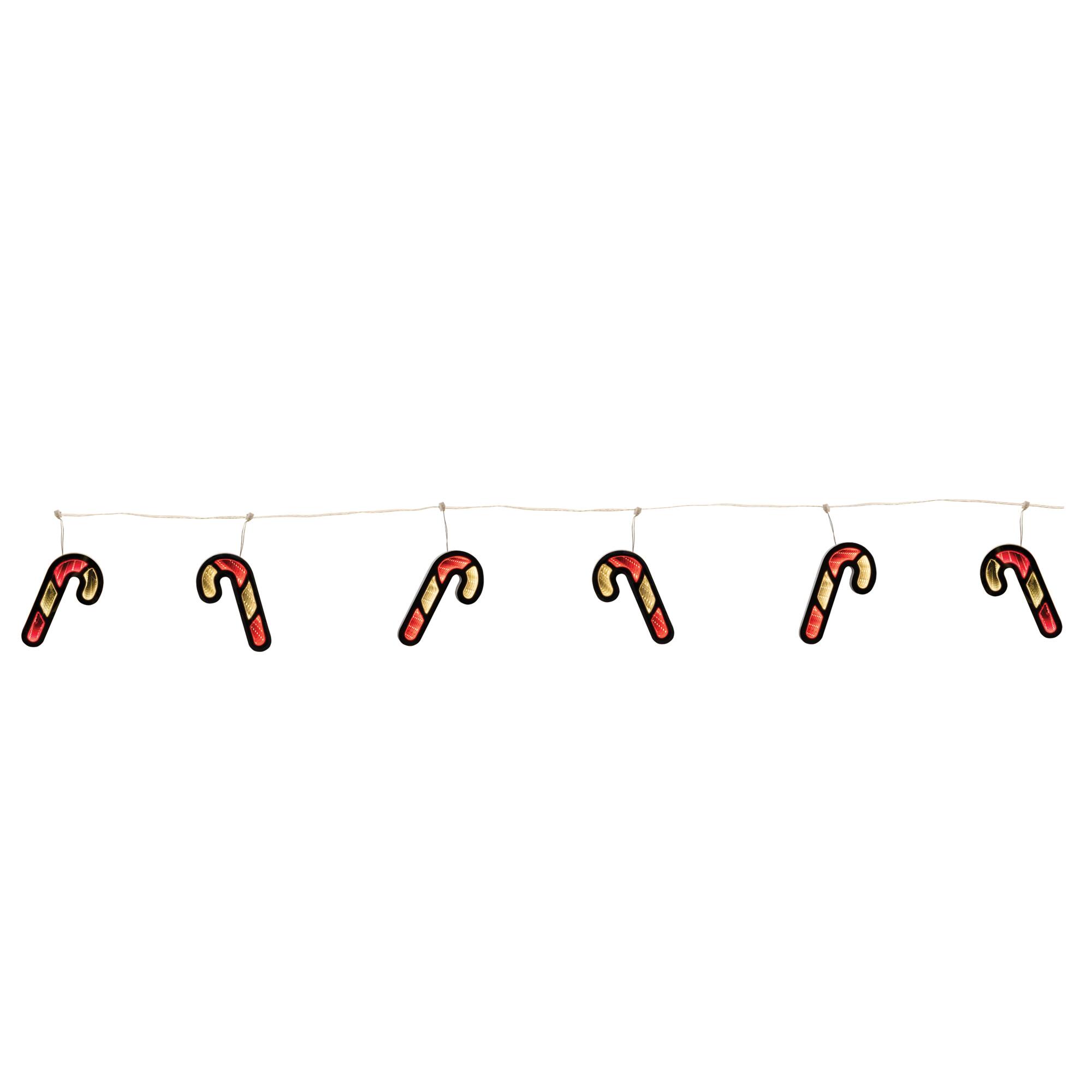 68" Pre-Lit Candy Cane Ekkolight Garland
